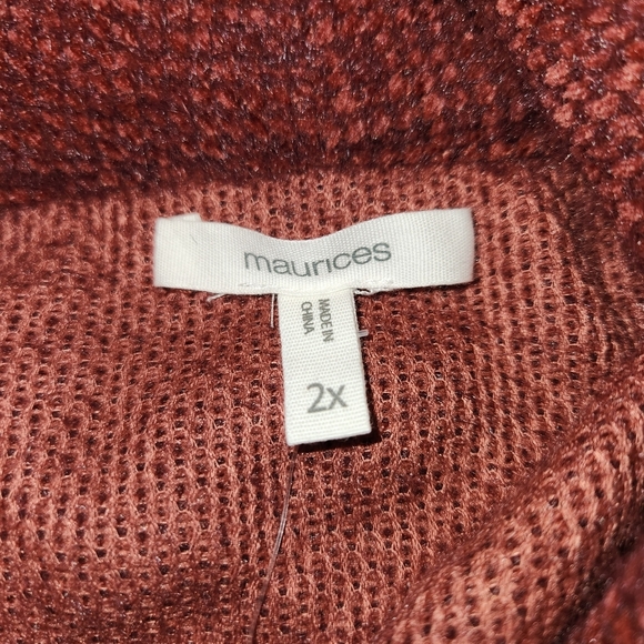 NWT Maurices Women's Brick Red Poncho Sweater Size 2X Incredibly Soft & Cozy - Picture 7 of 13